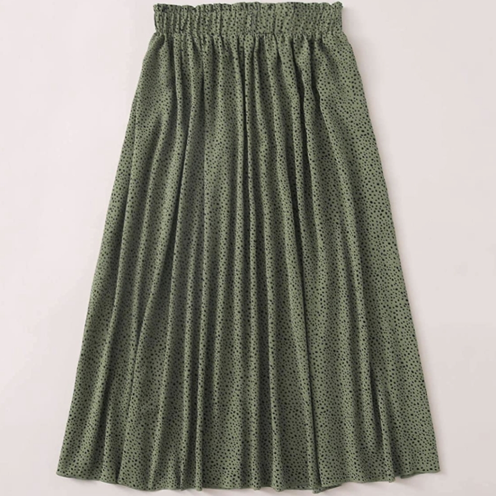 Boho elastic waist scarf pleased midi skirt